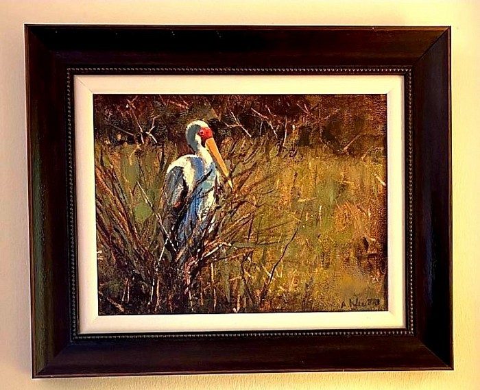 Stork Oil on canvas board SOLD